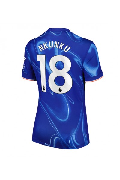 Chelsea Christopher Nkunku #18 Voetbaltruitje Thuis tenue Dames 2024-25 Korte Mouw Chelsea Christopher Nkunku #18 Voetbaltruitje Thuis tenue Dames 2024-25 Korte Mouw